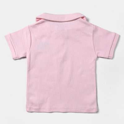 Infant Girls Denim rigid 2Piece Set Rainbow- Pink