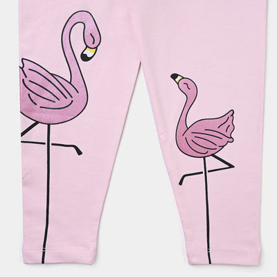 Girls Lycra Jersey Tights Flamingo-B.Bride