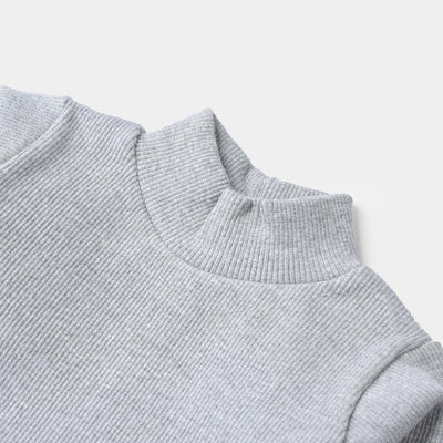 Infant Unisex Thermal Inner Turtle Neck-H.grey