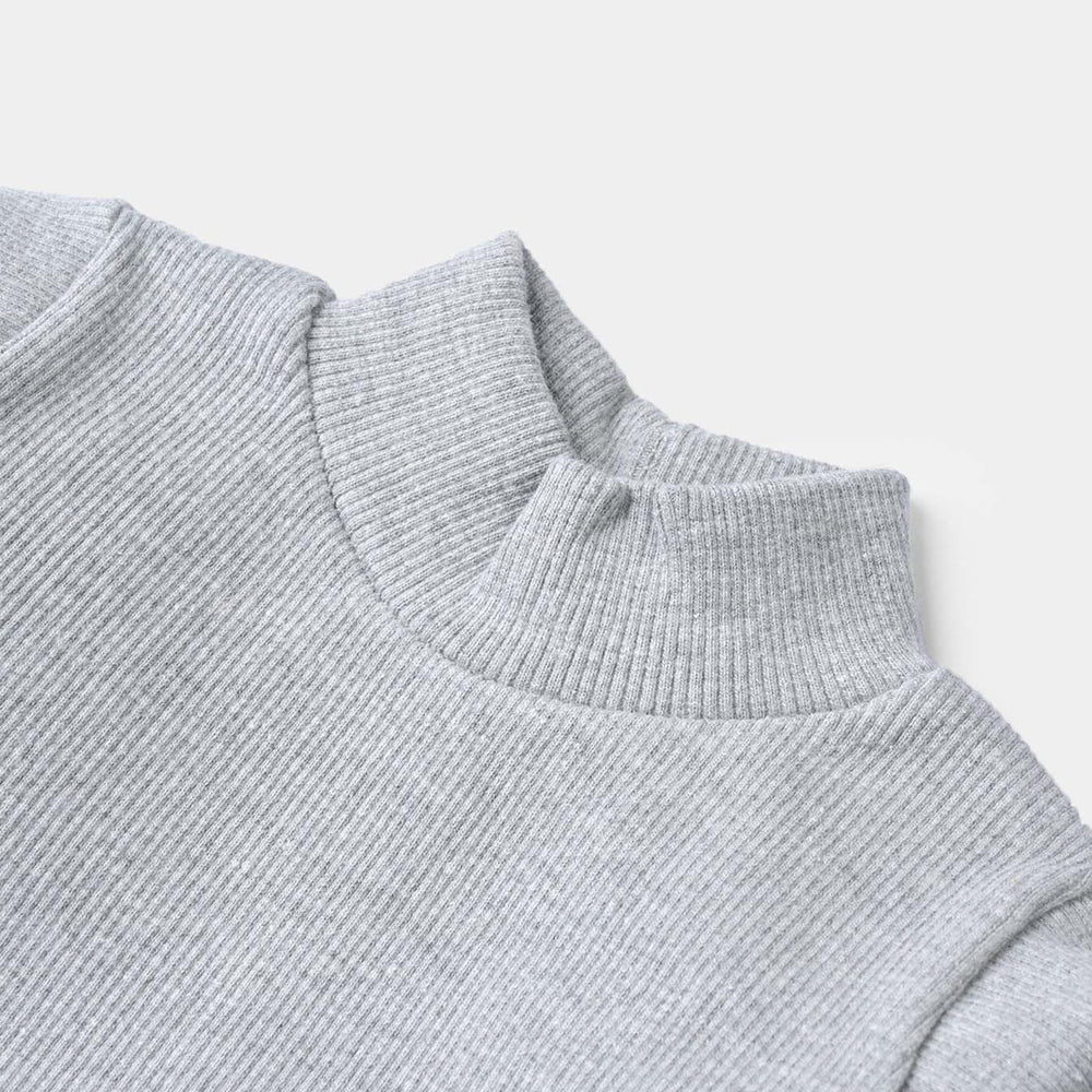 Unisex Rib Turtle Neck - Grey