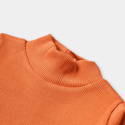 Kids Unisex Thermal Turtle Neck -Orange