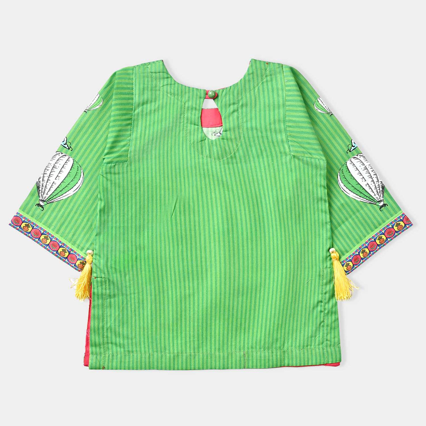 Infant Girls Cotton Poplin IND Kurti-Green