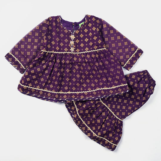 Infant Girls Chiffon 2PCs Suit Khushi-Purple