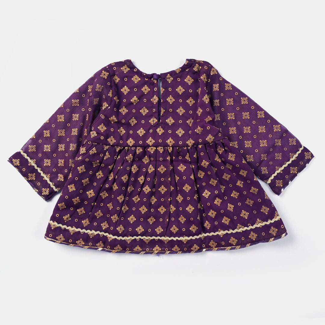 Infant Girls Chiffon 2PCs Suit Khushi-Purple