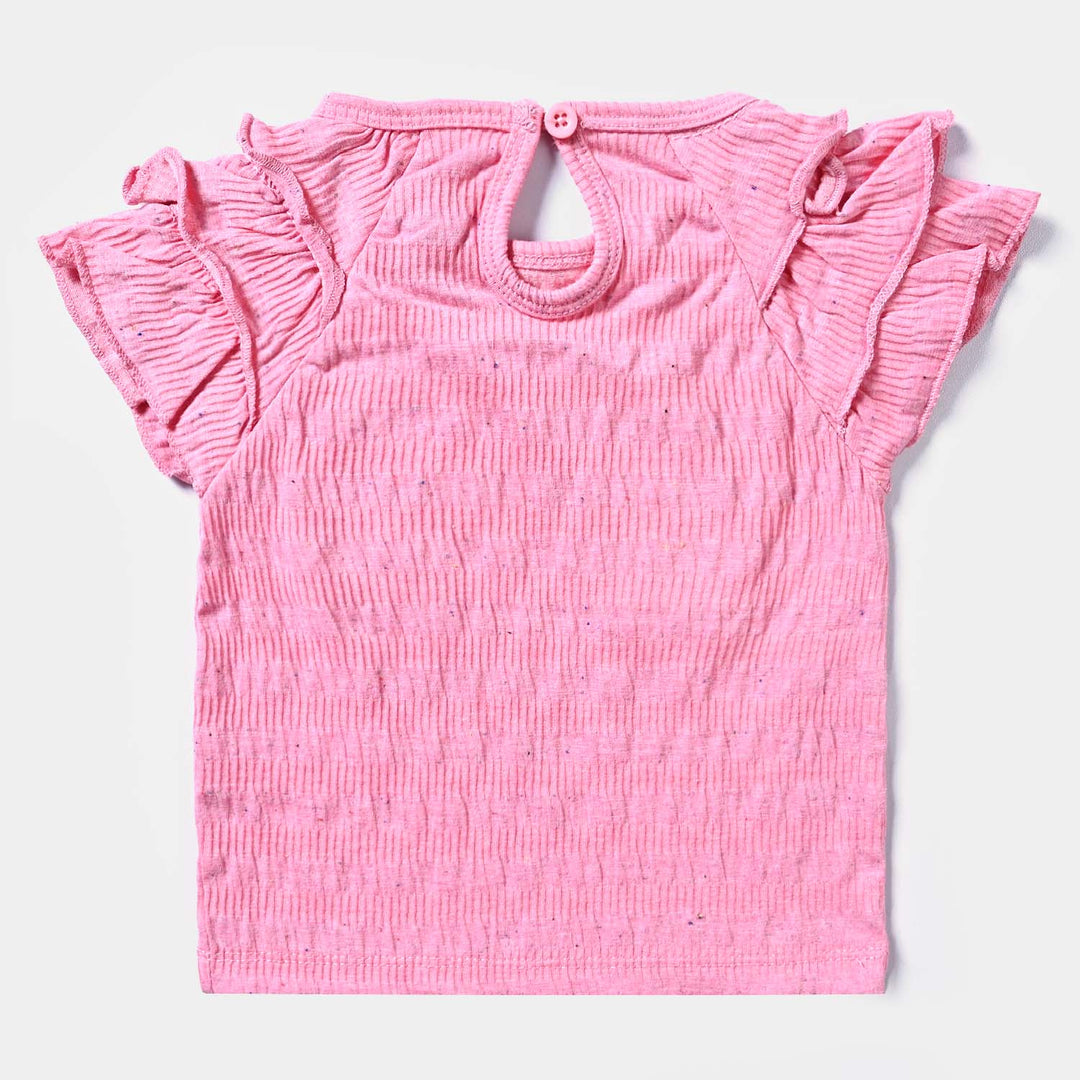 Infant Girls Cotton Interlock 2 Piece Set-Pink