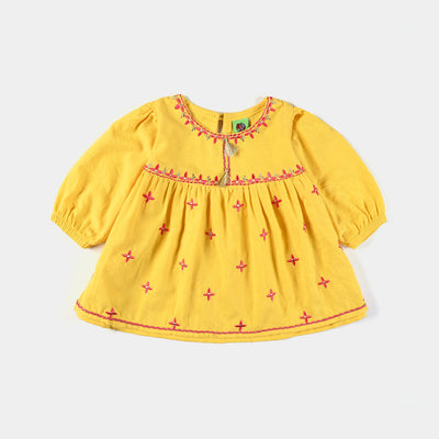 Infant Girls EMB Kurti Little Darling-Yellow