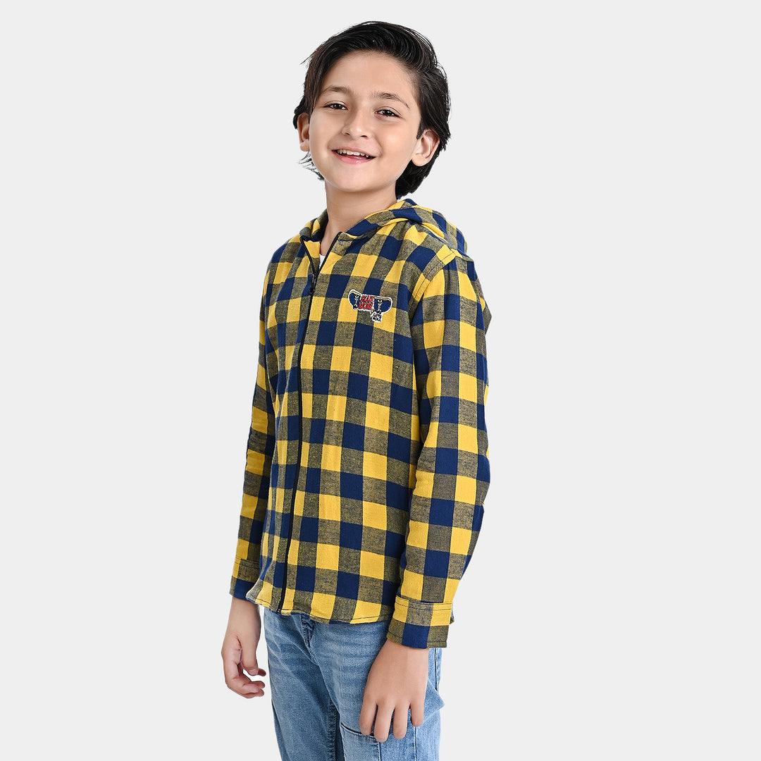 Boys Flannel Casual Shirt F/S (Re-Defined)-Yellow