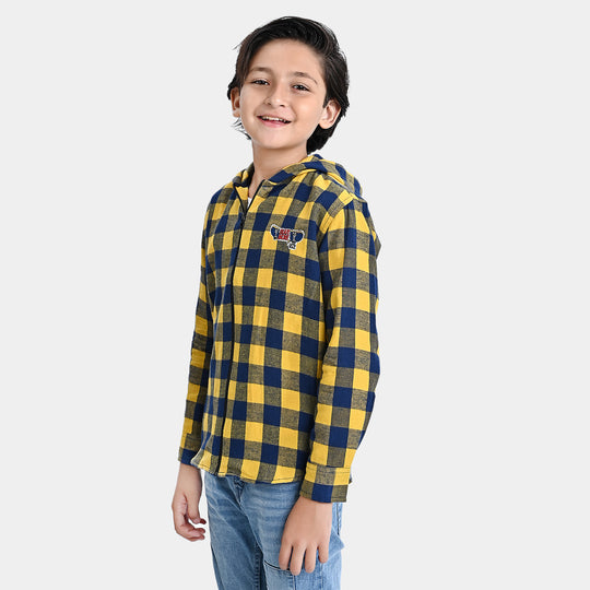 Boys Flannel Casual Shirt F/S (Re-Defined)-Yellow