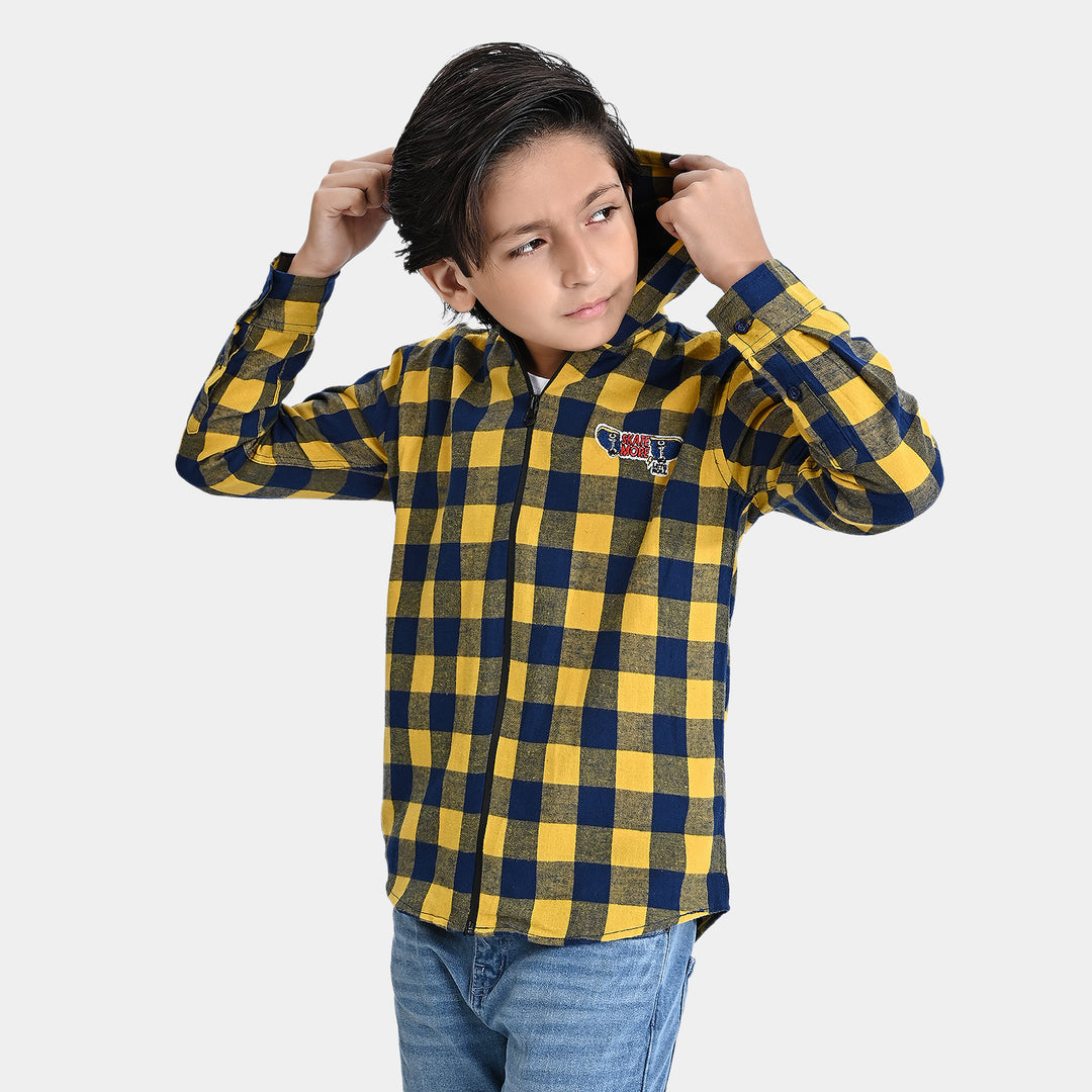 Boys Flannel Casual Shirt F/S (Re-Defined)-Yellow