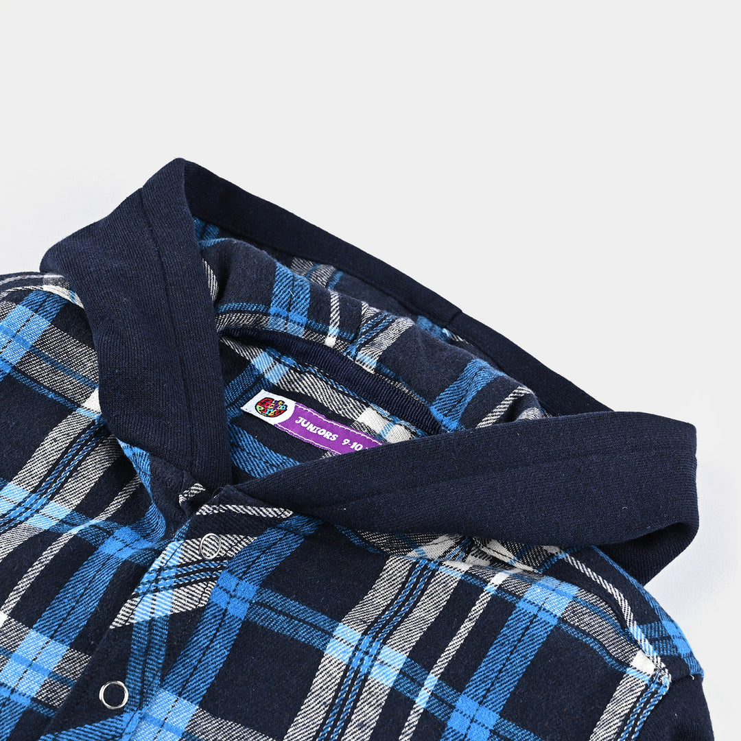 Boys Flannel Casual Shirt F/S -T.Blue