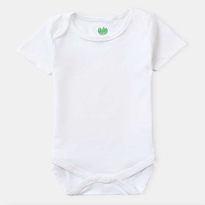 Infant Boys Cotton Interlock Romper Basic-White