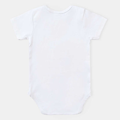 Infant Boys Cotton Interlock Romper Basic-White
