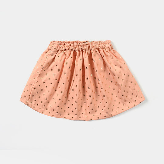 Infant Girls Denim Short Skirt Stars-BEIGE