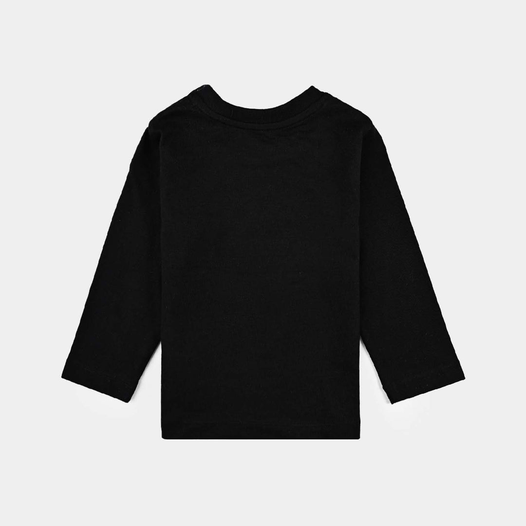 Infant Boys Cotton Jersey T-Shirt F/S-Jet Black