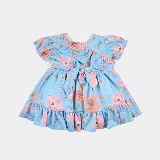 Infant Girls Moonlight Fancy Frock Floral-LT.Blue