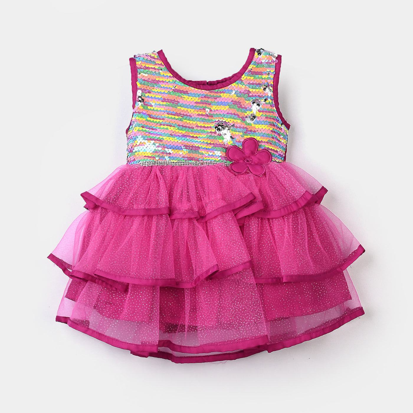 Infant Girls Sequence Fancy Frock Baby Angel-Multi