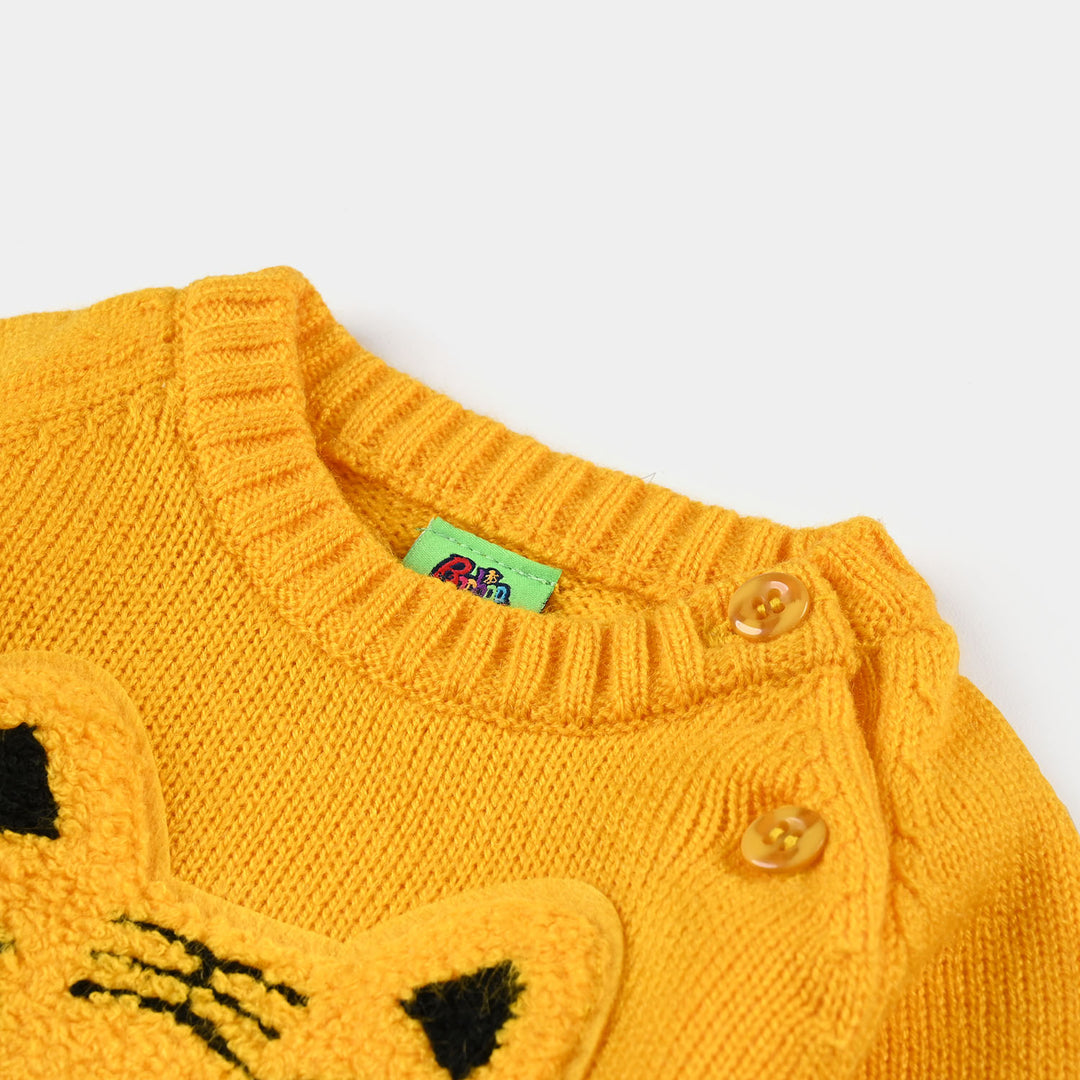 Infant Boys Acrylic Sweater Little Tiger-Bright Yellow