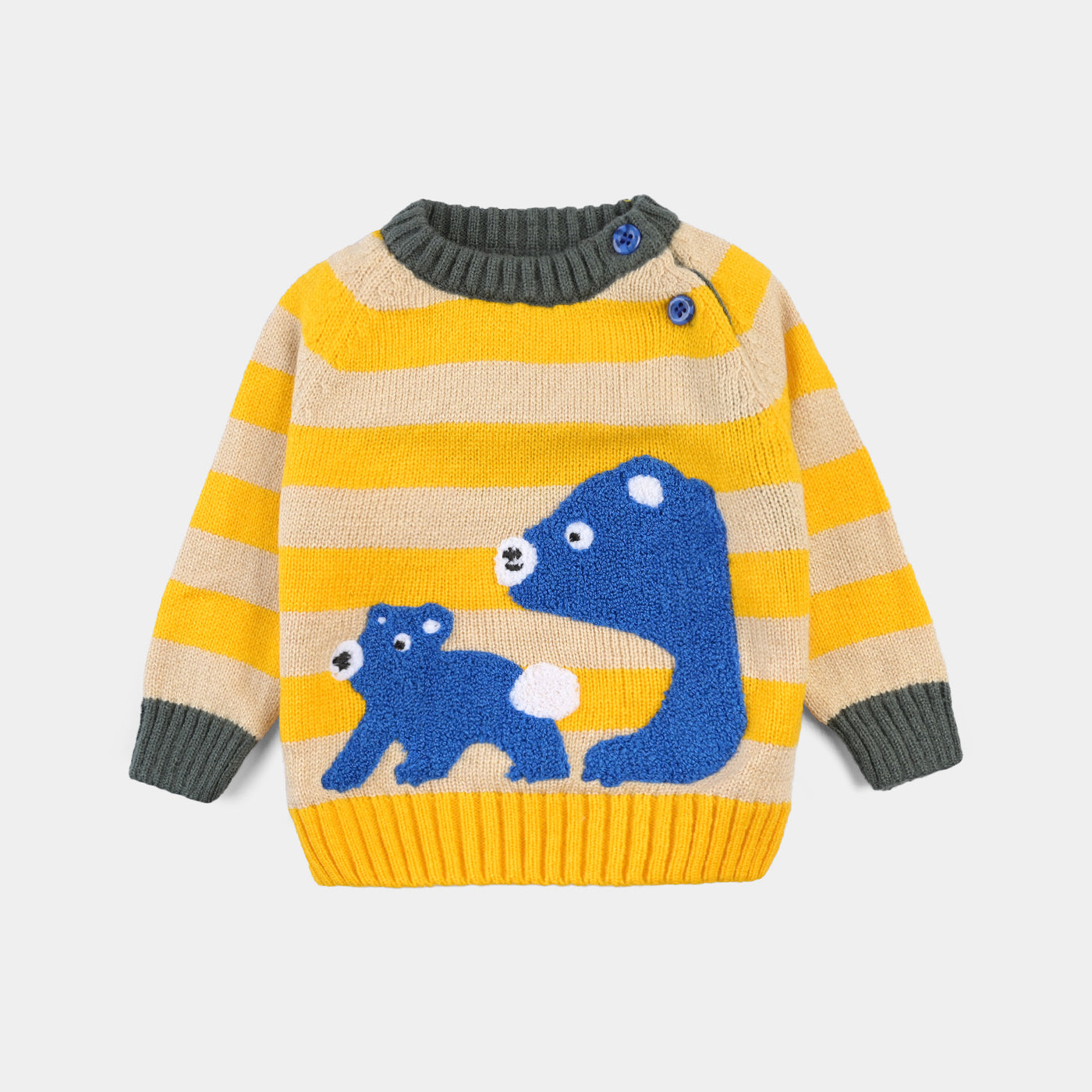 Infant Boys Acrylic Sweater Bear Fam