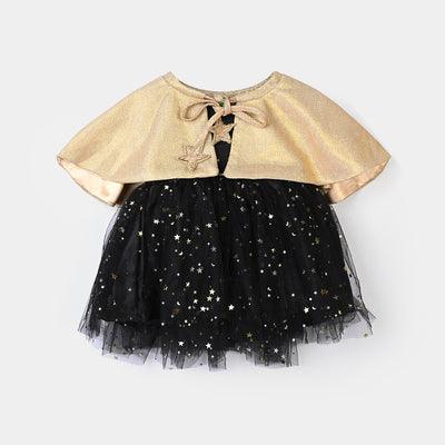 Infant Girls Net Fancy Frock Shining Star-B Gold