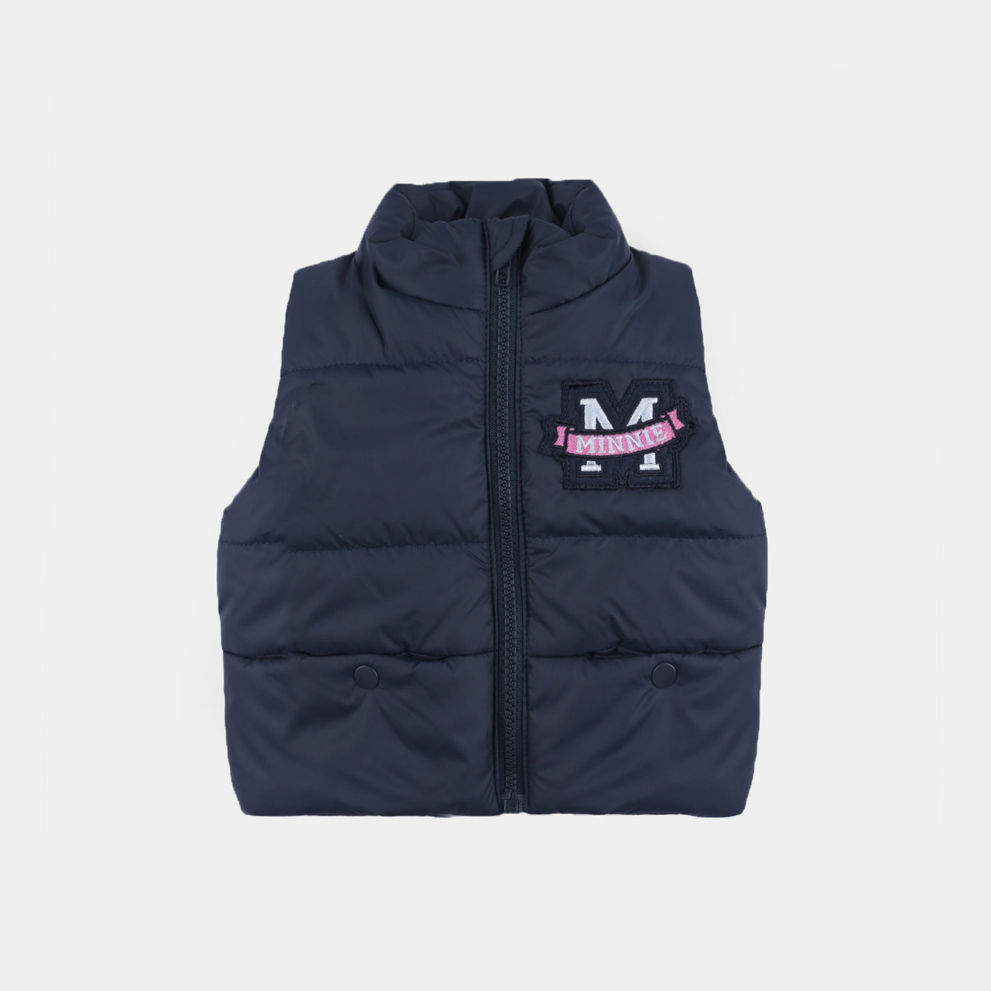 Infant Girls Mix taffeta Quilted Jacket S/L-NAVY