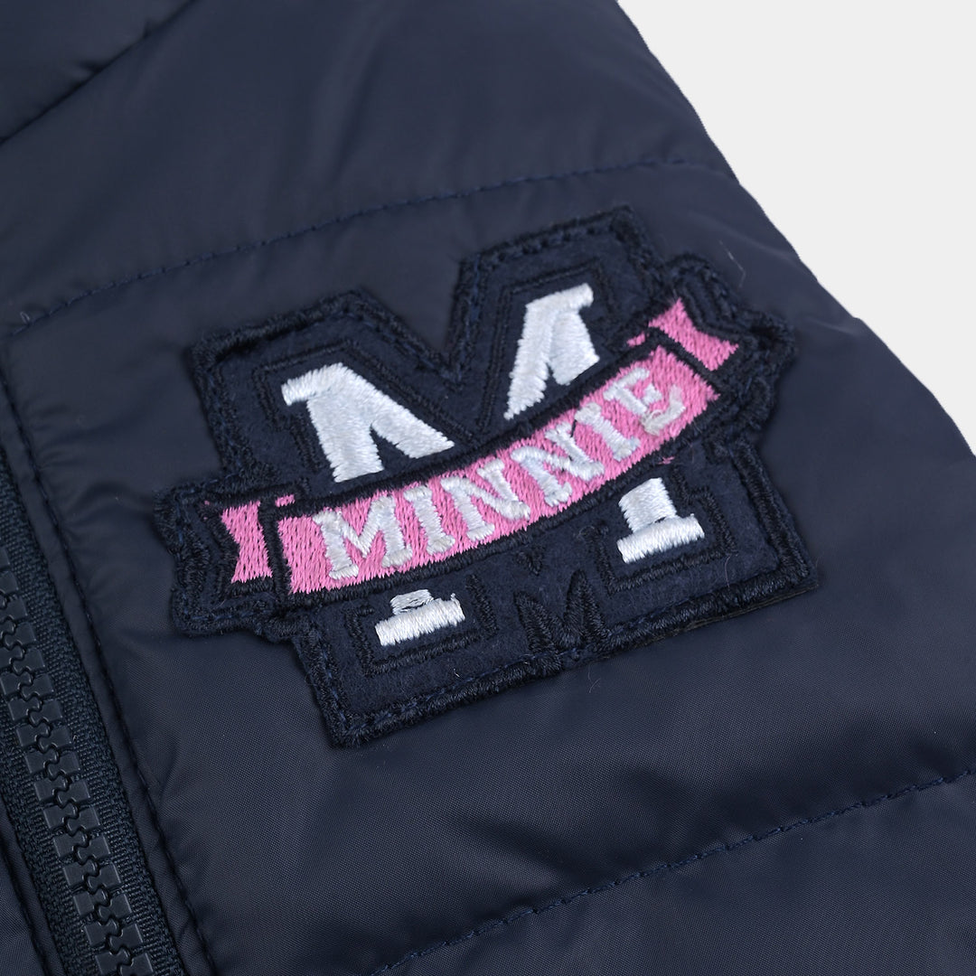 Infant Girls Mix taffeta Quilted Jacket S/L-NAVY