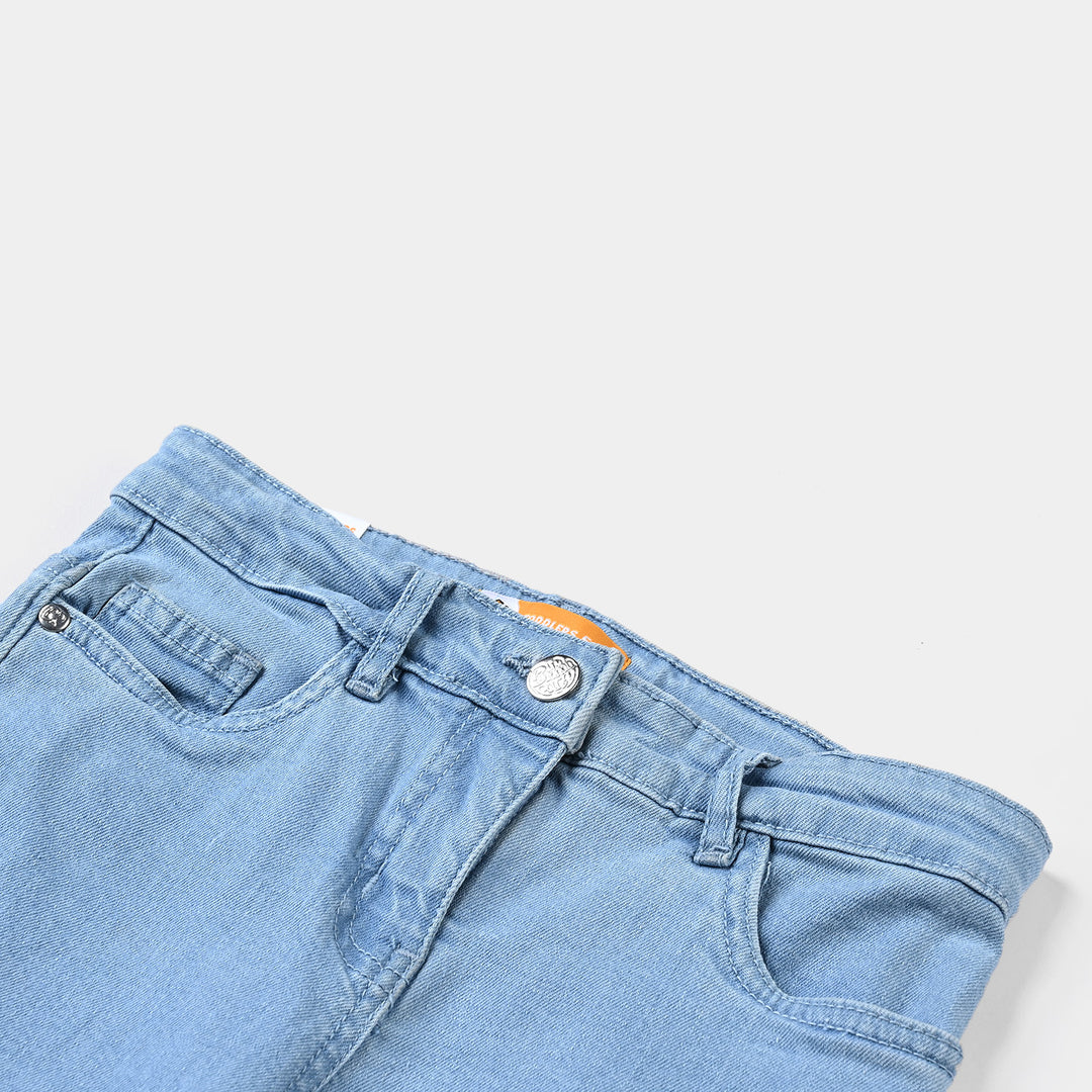 Girls Denim Stretch Pant Basic-Ice Blue