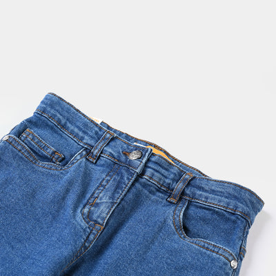 Girls Denim Stretch Pant Basic-Mid Blue