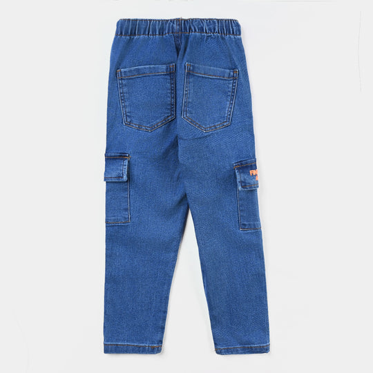 Boys Denim Stretch Pant Find Adventure-Mid Blue