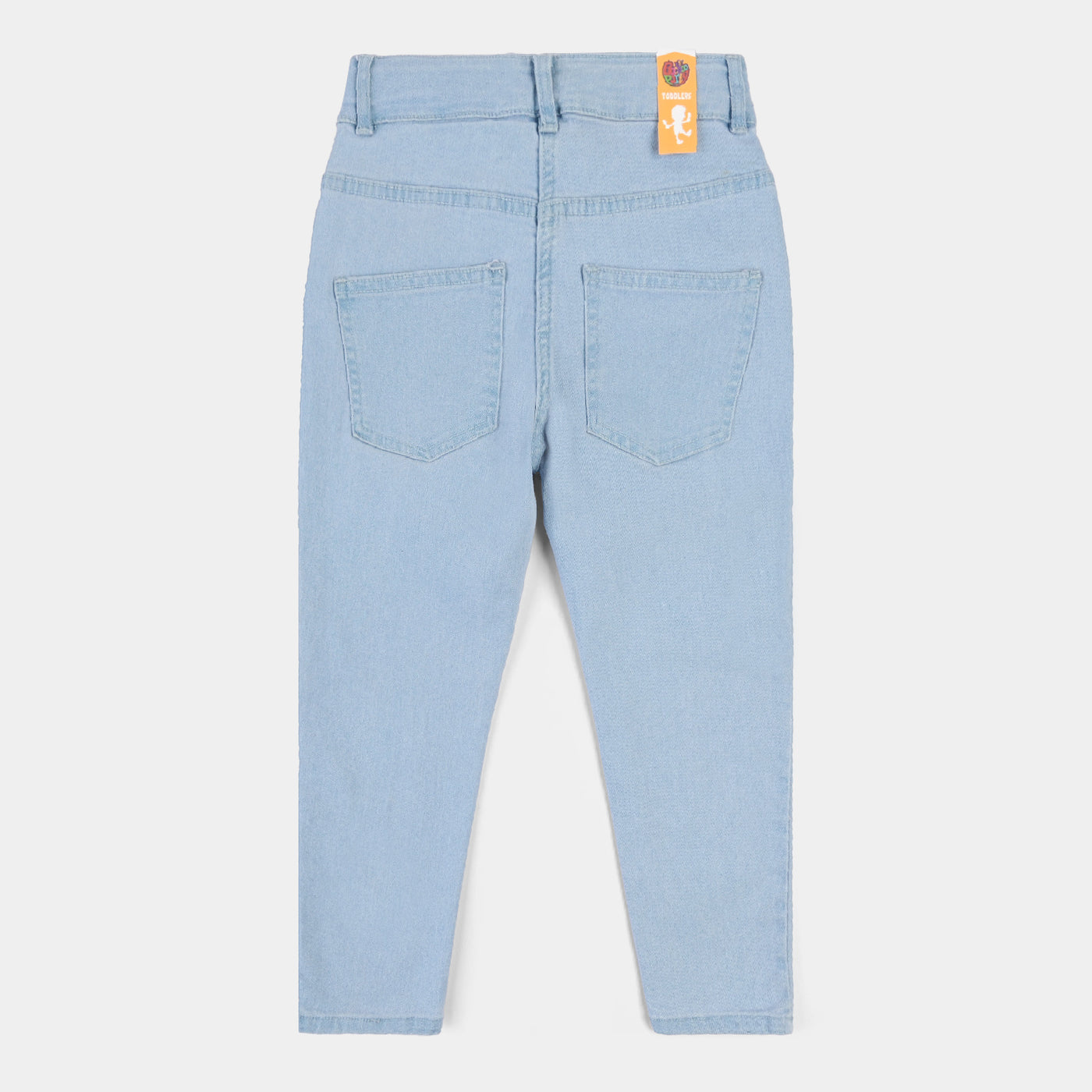 Girls Denim Stretch Pant Mom Fit-Ice Blue