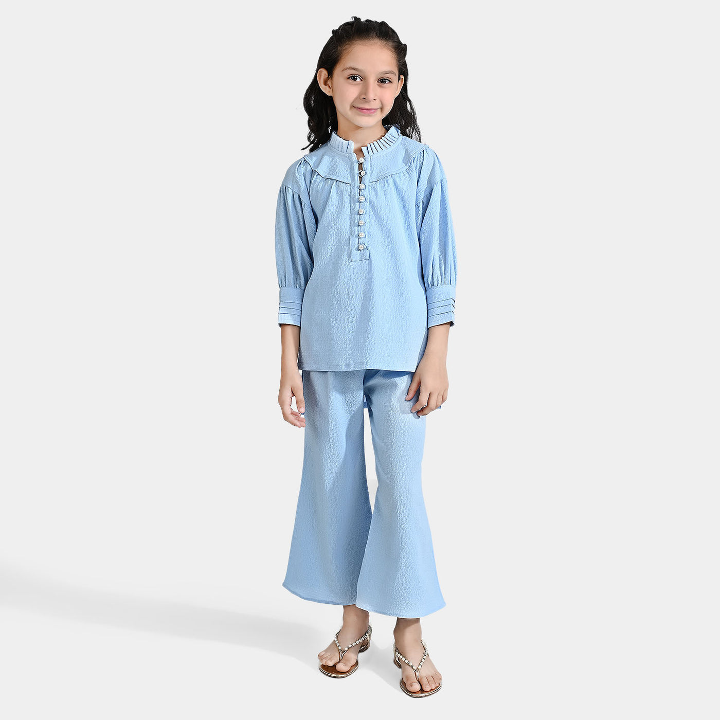 Girls Poly Cotton Co-Ord Set Calcite - SKY BLUE