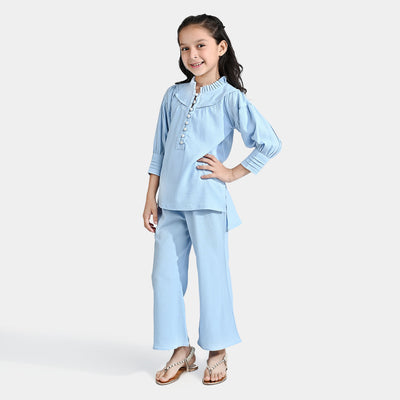 Girls Poly Cotton Co-Ord Set Calcite - SKY BLUE