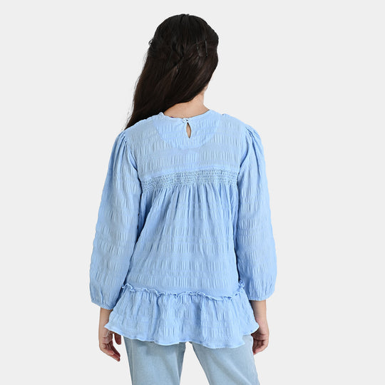 Girls Poly Cotton Casual Top Begonia-SKY BLUE