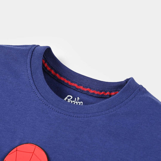 Boys Cotton Jersey T-Shirt F/S-Navy Blue