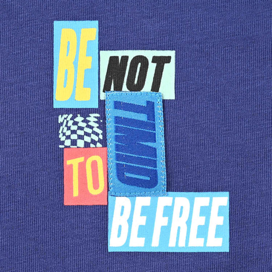 Boys Cotton Jersey T-Shirt F/S Be Not Timid-Navy Blue