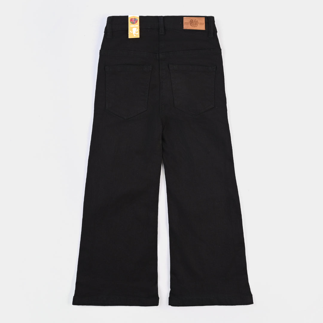 Girls Denim Stretch Pant Tape-BLACK