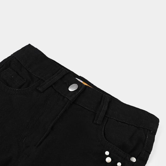 Girls Denim Stretch Pant Black Pearl-BLACK