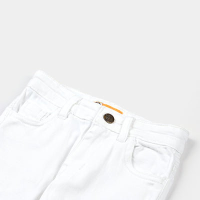 Boys Denim Stretch Pant Basic-White