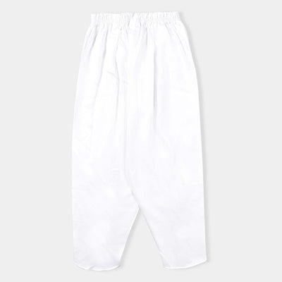 Girls Cotton Tulip Shalwar-White