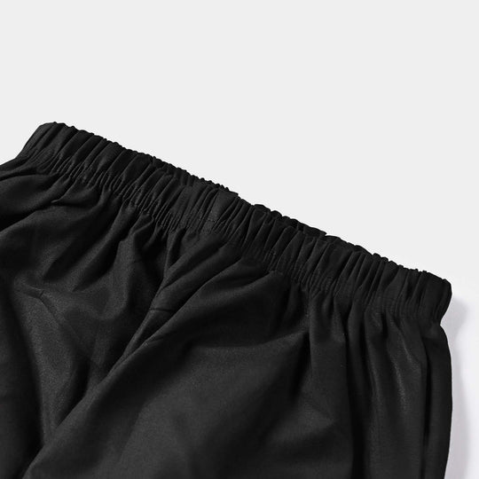 Girls Cotton Pant Cut Work- BLACK