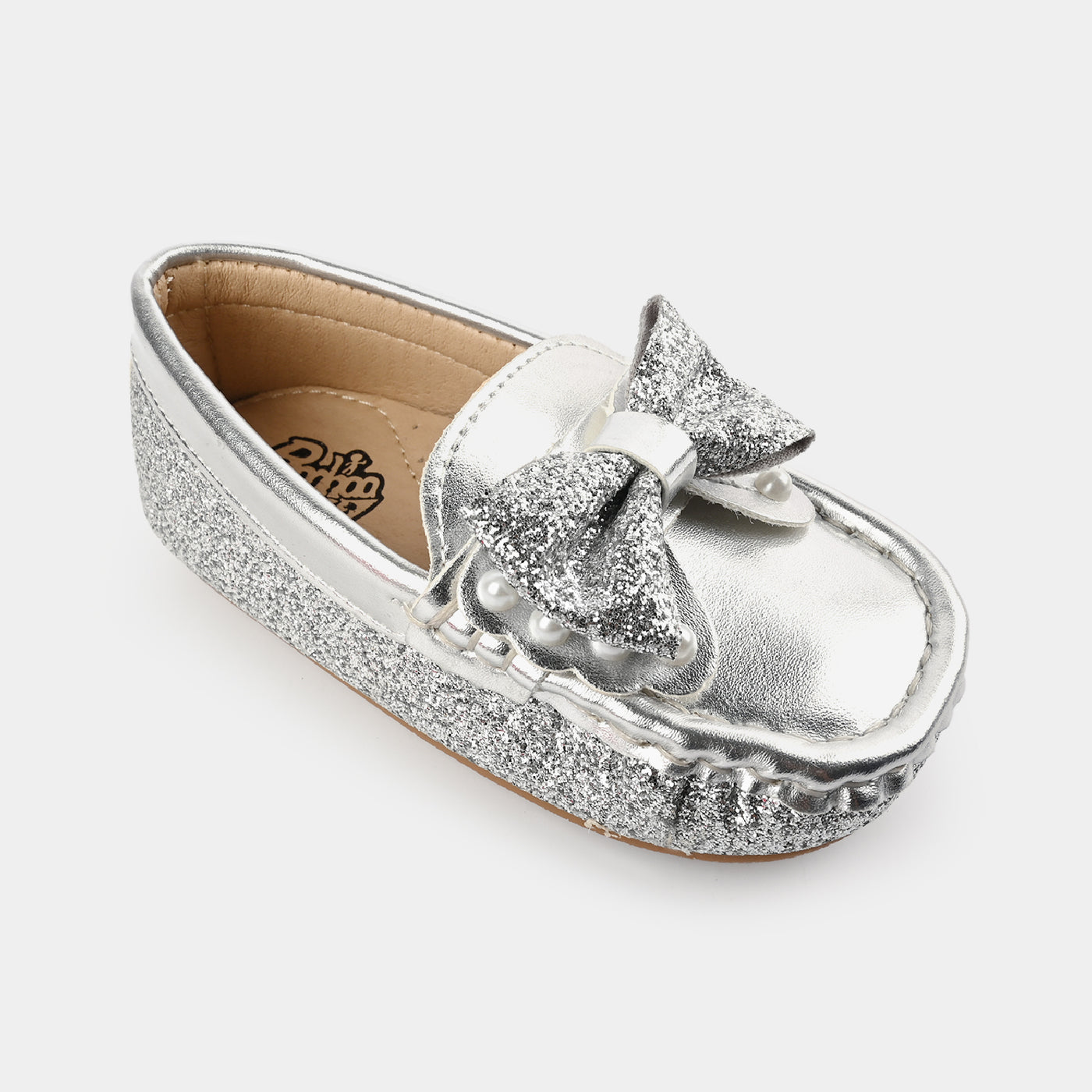 Girls Loafers PY-L2-SILVER