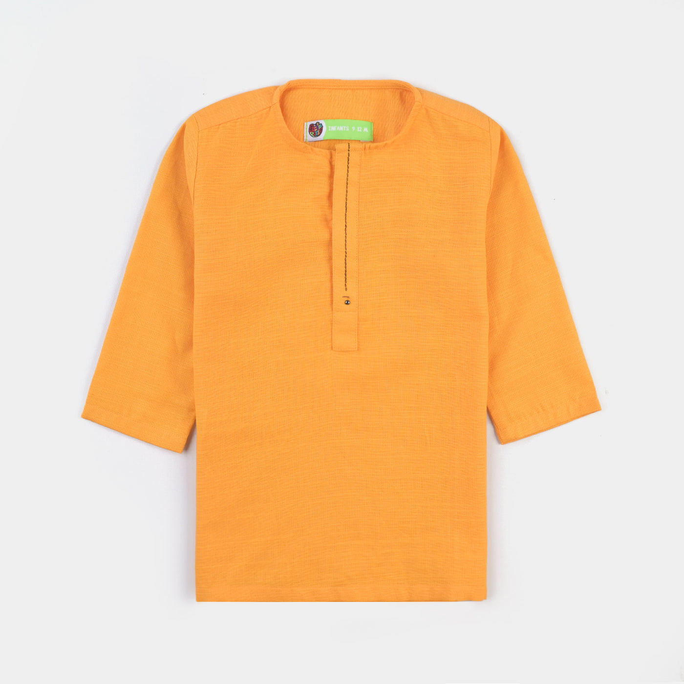 Infant Boys Cotton Slub Basic Kurta - Yellow