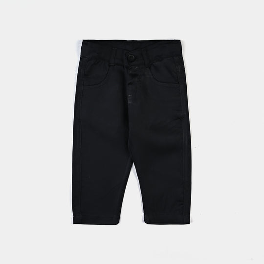 Infant Boys Cotton Woven Suit F/S Contrast Coat-BLACK