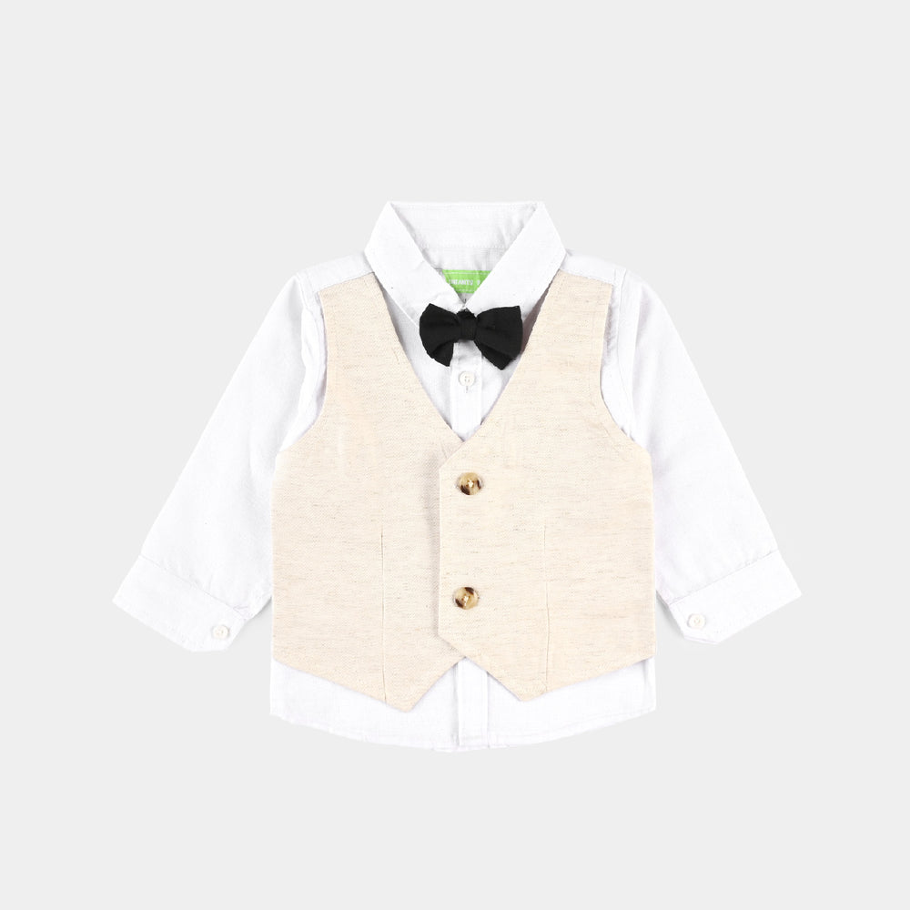 Infant Boys Cotton Twill Woven Suit F/S- Beige