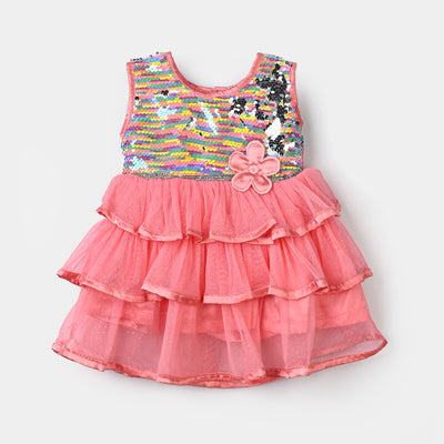 Infant Girls Sequence Fancy Frock Baby Angel-H.Pink