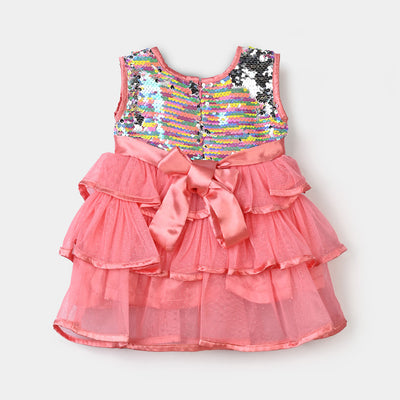 Infant Girls Sequence Fancy Frock Baby Angel-H.Pink