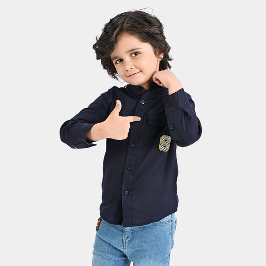 Boys Oxford Casual Shirt F/S (Champion)-NAVY