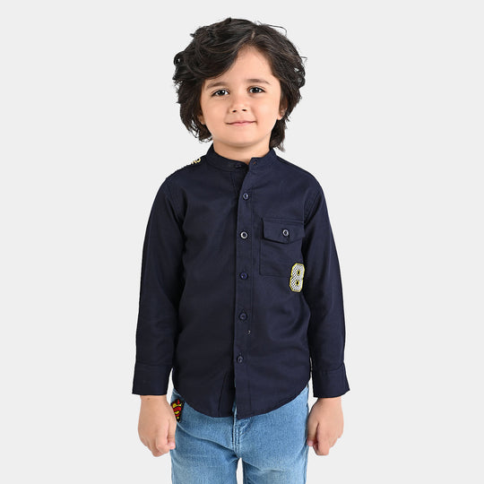 Boys Oxford Casual Shirt F/S (Champion)-NAVY