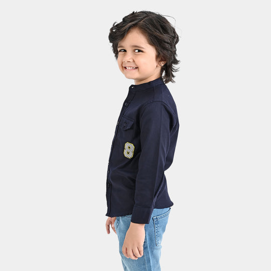 Boys Oxford Casual Shirt F/S (Champion)-NAVY