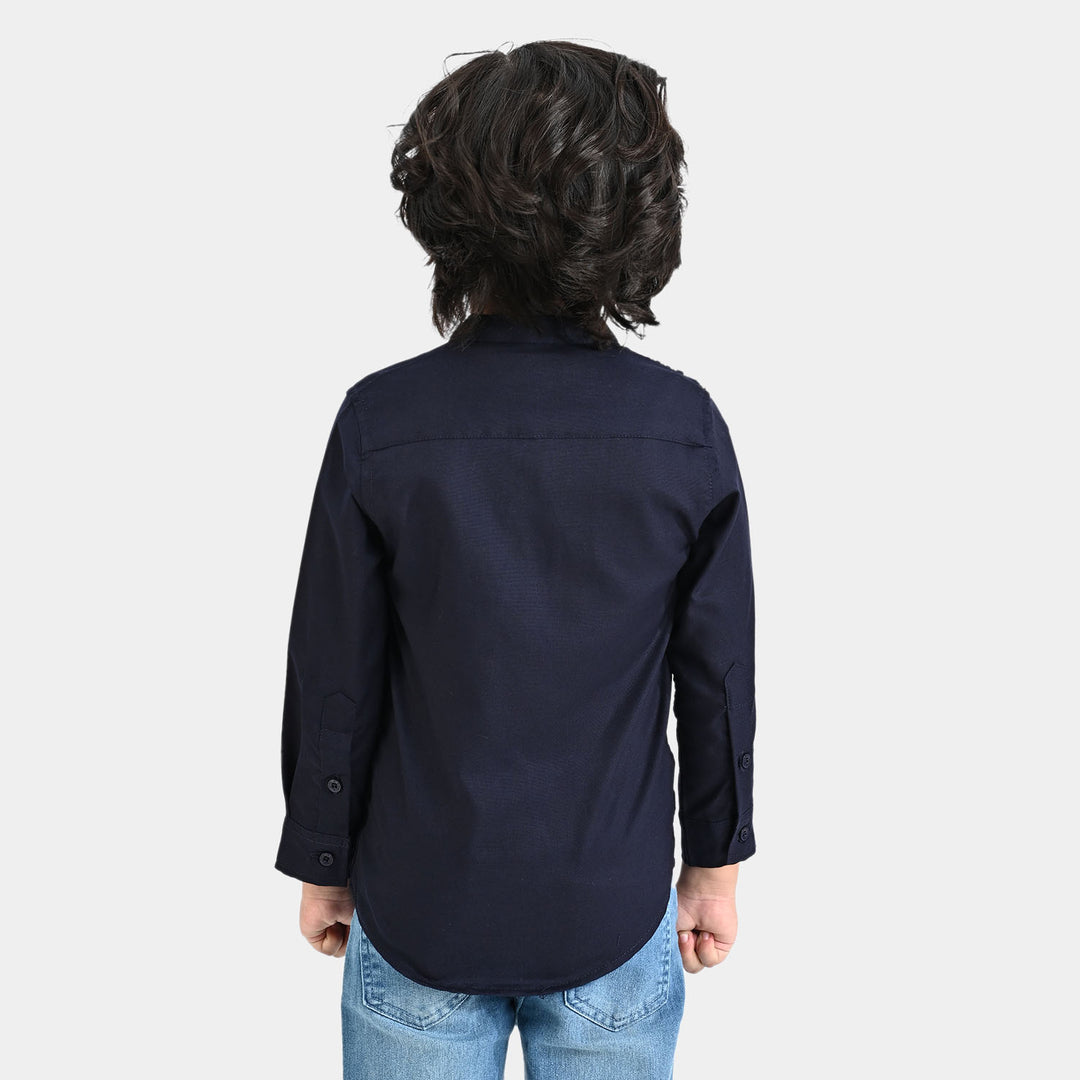 Boys Oxford Casual Shirt F/S (Champion)-NAVY