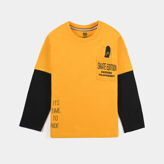 Boys Cotton Jersey T-Shirt F/S Skate Edition-Citrus